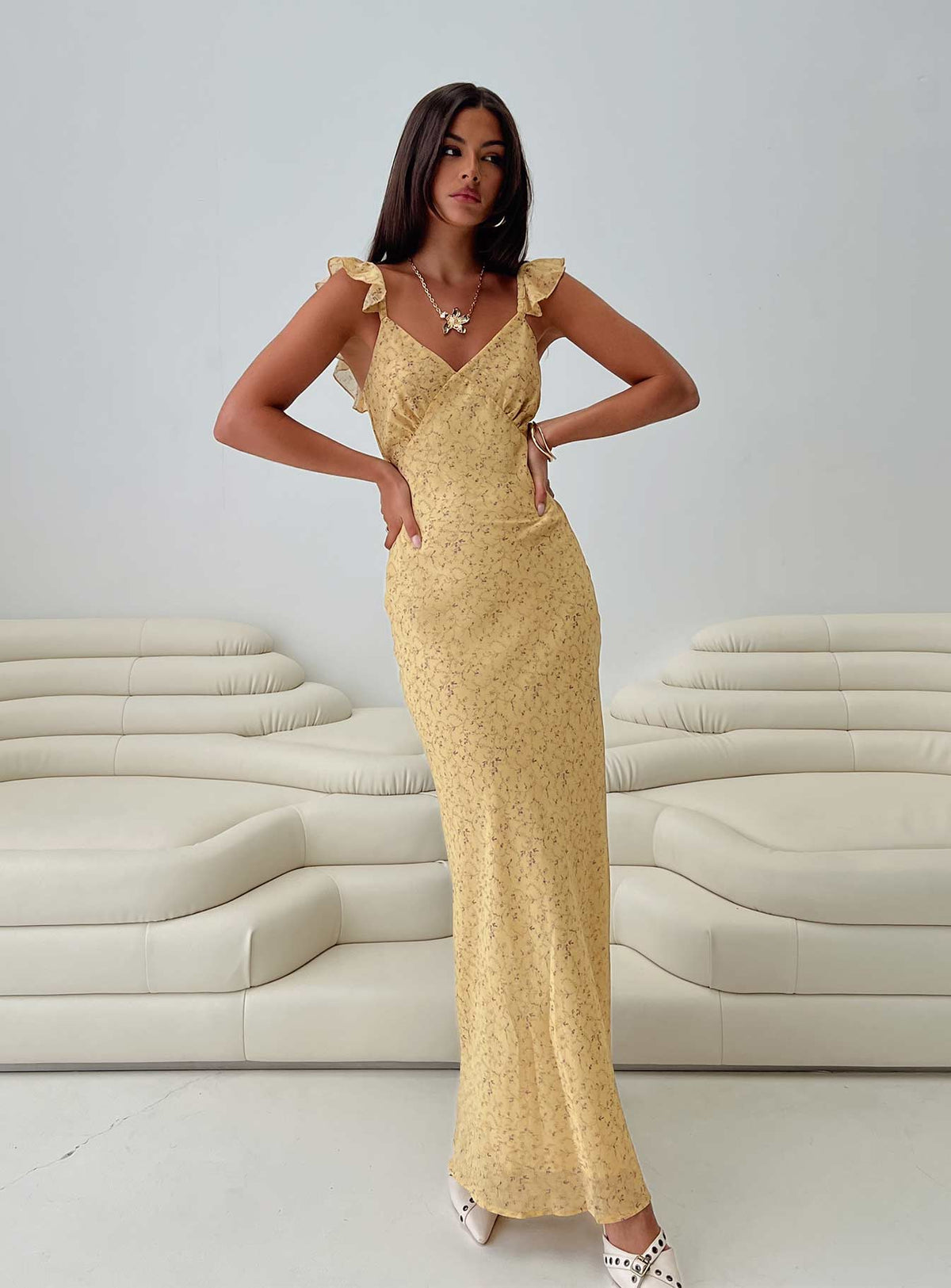 Dearlie Frill Maxi Dress Multi