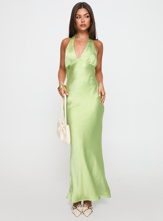 Gloriana Halter Maxi Dress Green