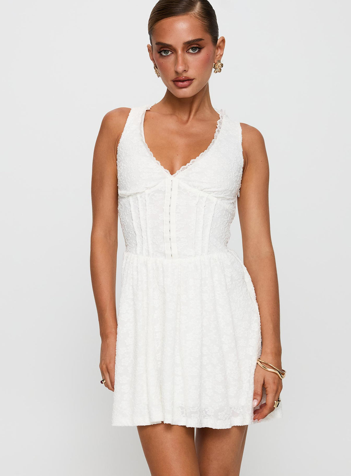 Loveluck Lace Mini Dress White