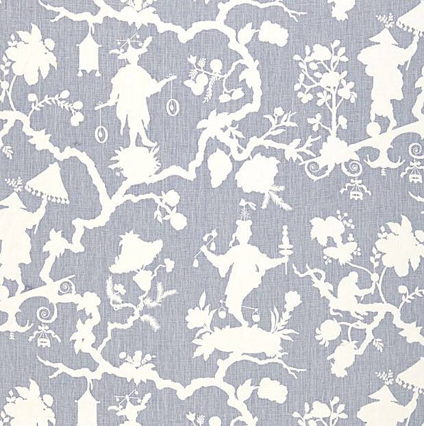 10 Sizes Available: SHANTUNG SILHOUETTE, Wisteria / Schumacher Pillow Cover - Annabel Bleu