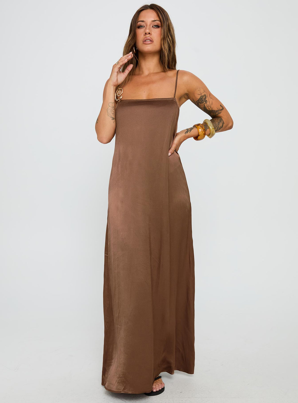 Apple Cider Maxi Dress Brown