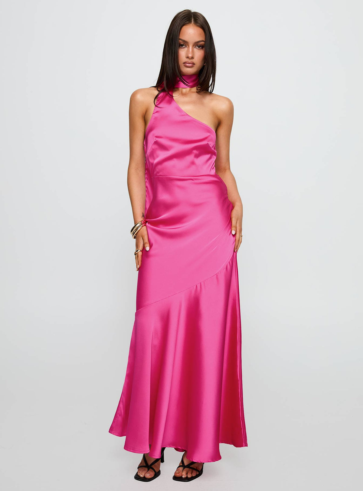 Elixaire Scarf Maxi Dress Pink