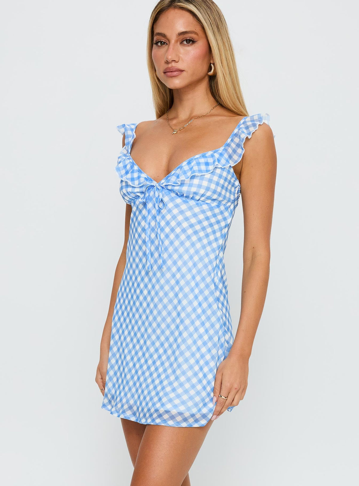 Marseilla Mini Dress Blue Check