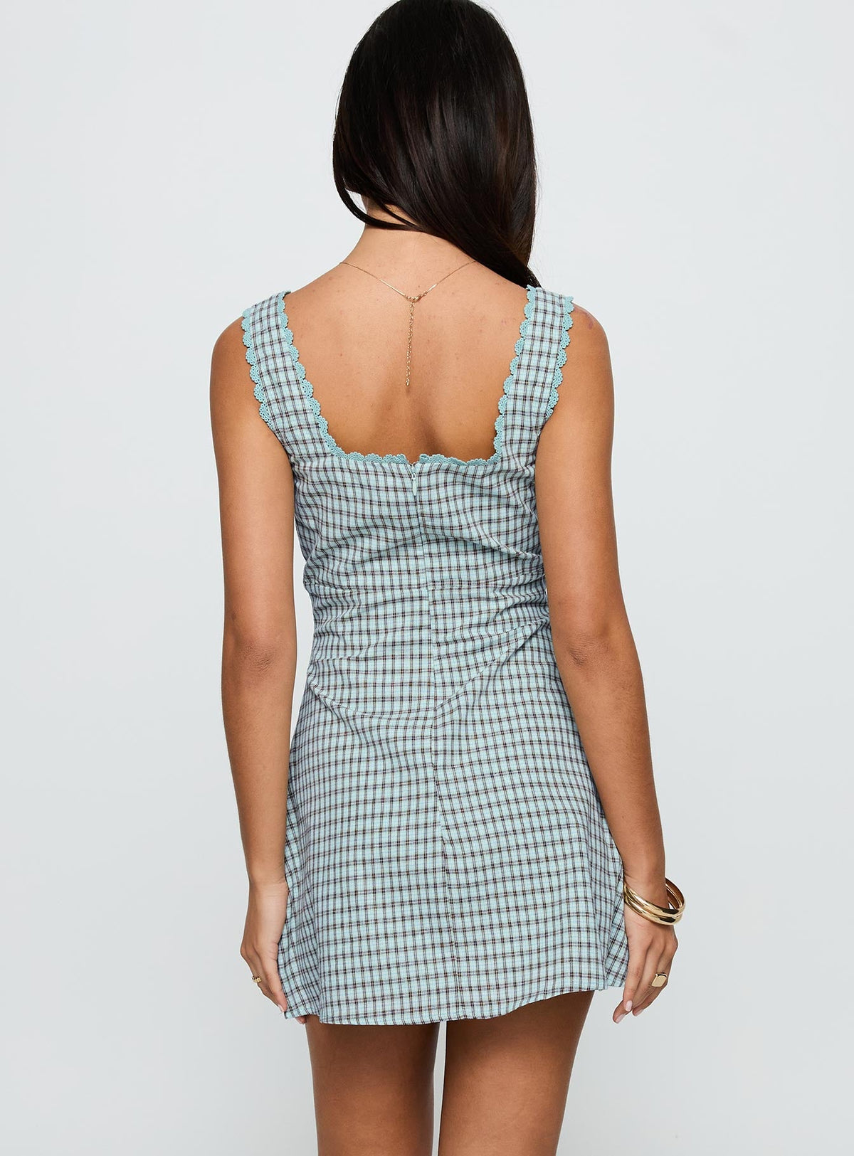 Dasha Mini Dress Blue / Brown Check