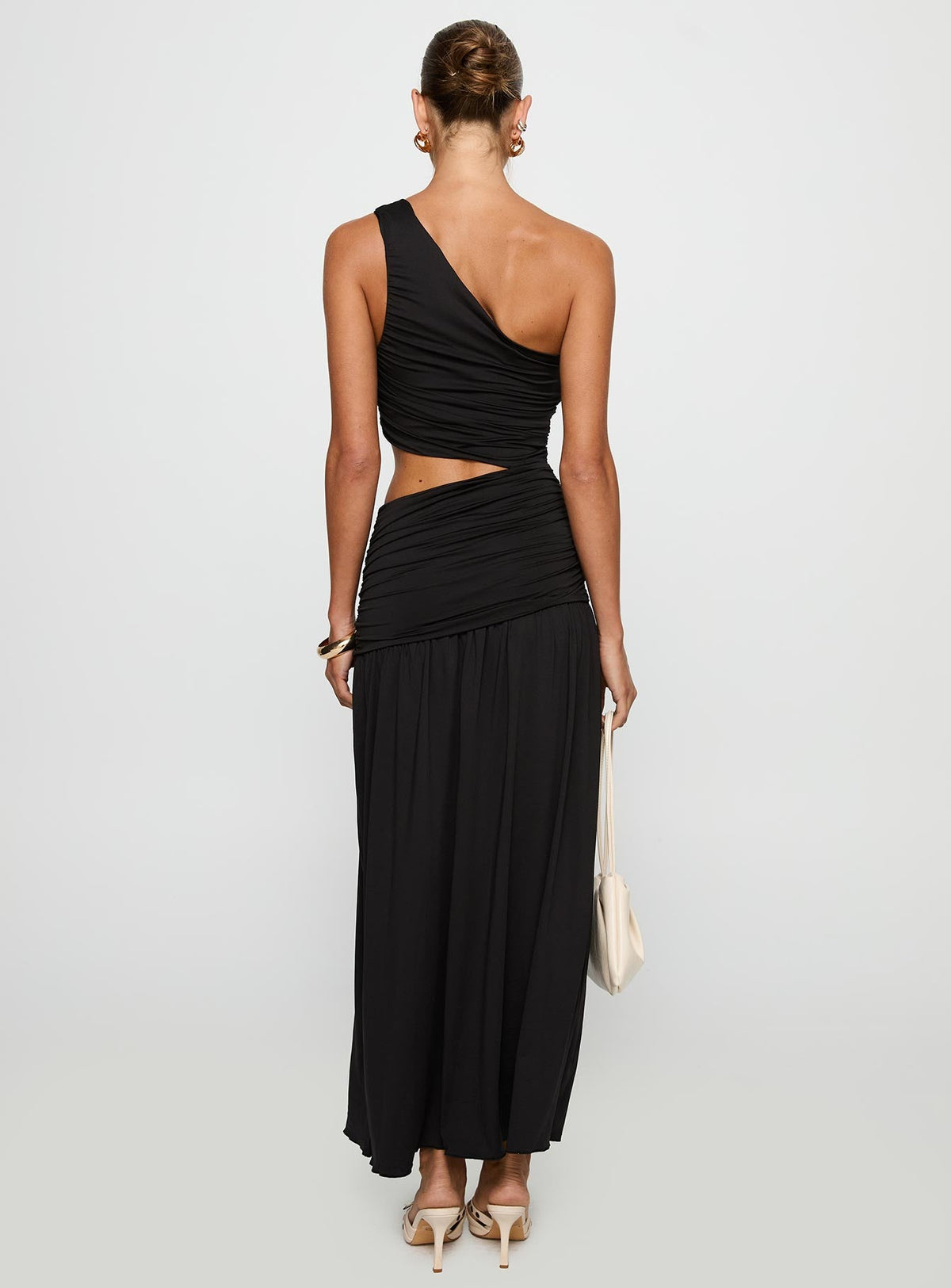 Magnetize Ruched Maxi Dress Black