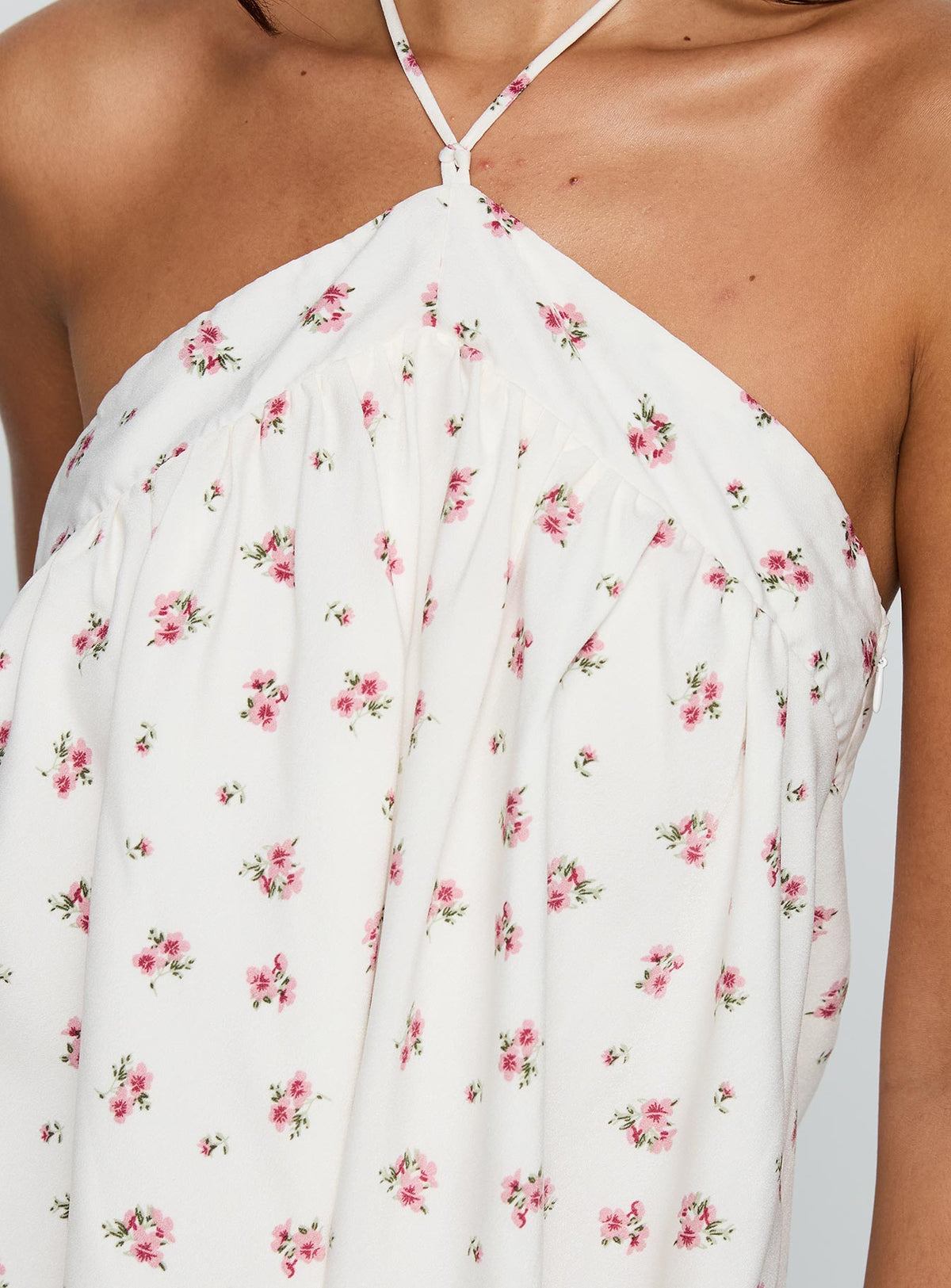 Moonlit Mini Dress White Floral