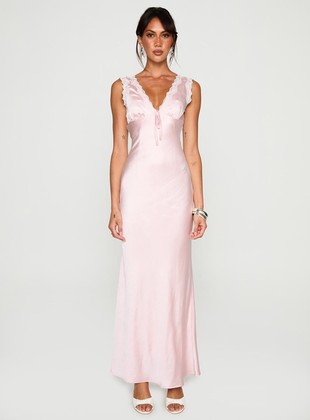 Liliya Lace Maxi Dress Pink