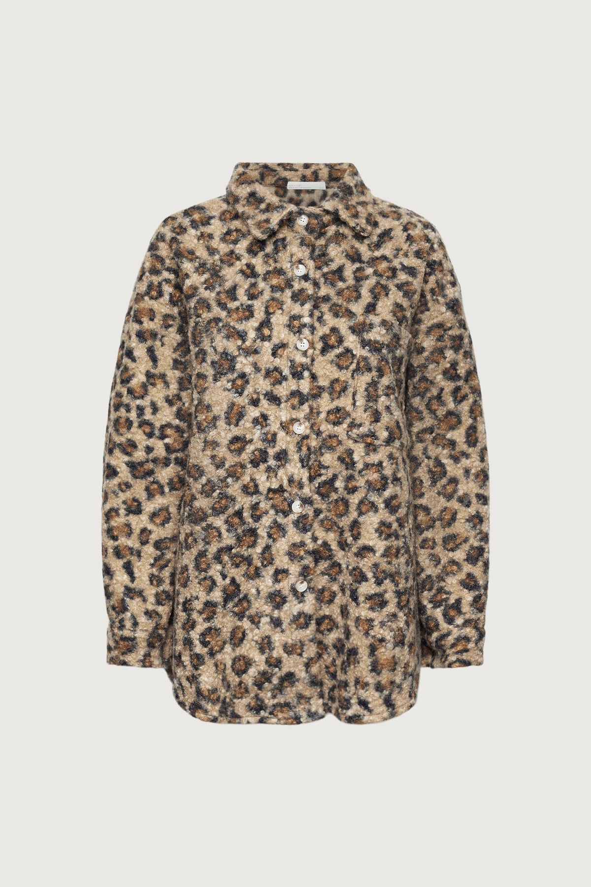 LEOPARD PRINT FLEECE SHIRT