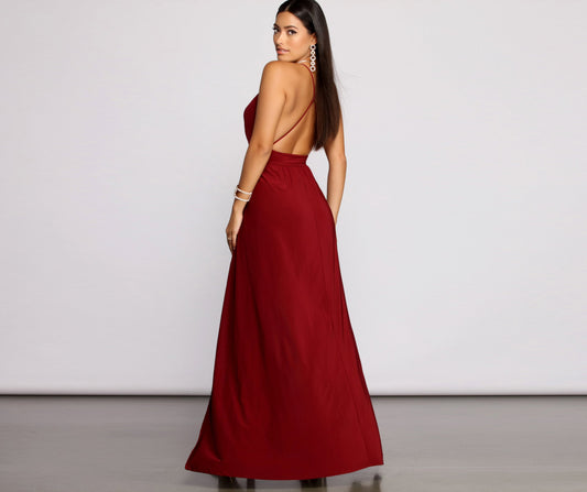 Brie Double Slit A-Line Formal Dress