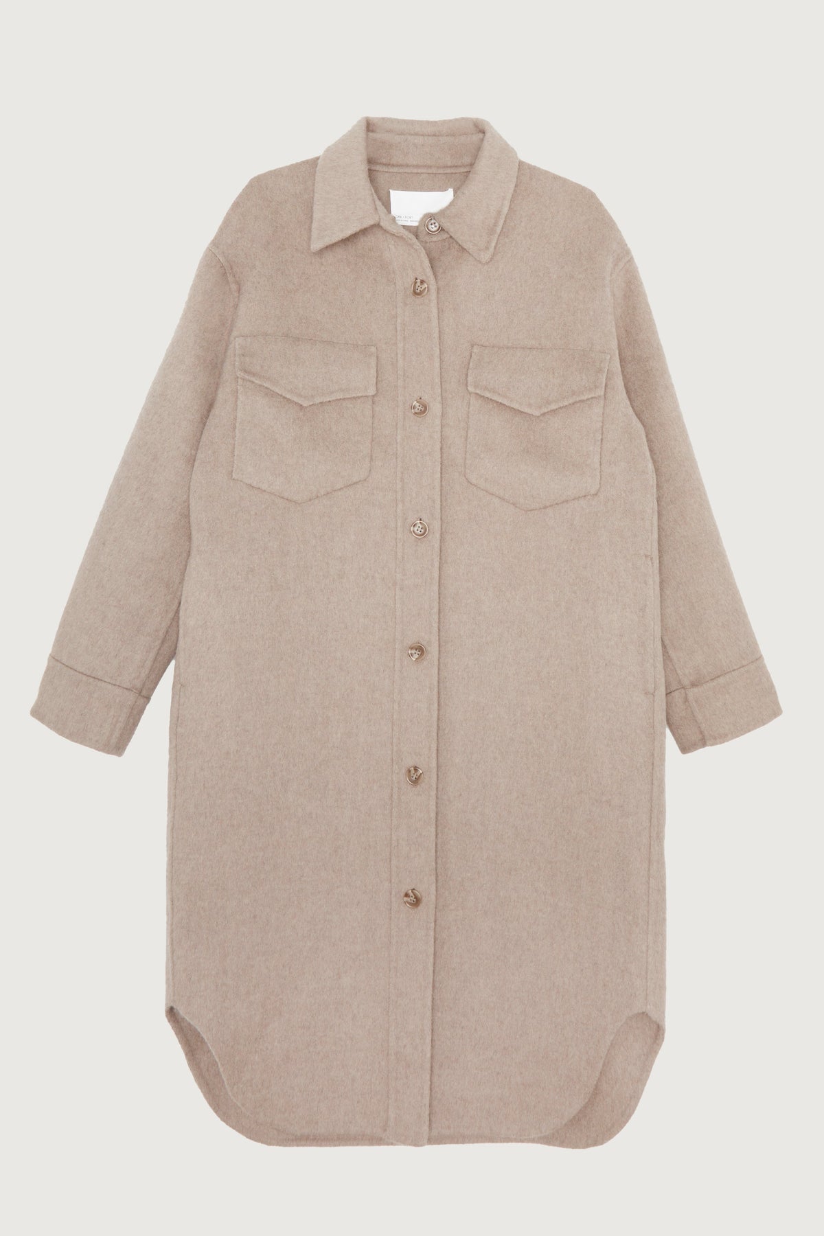 OVERSIZED WOOL BLEND MIDI SHACKET