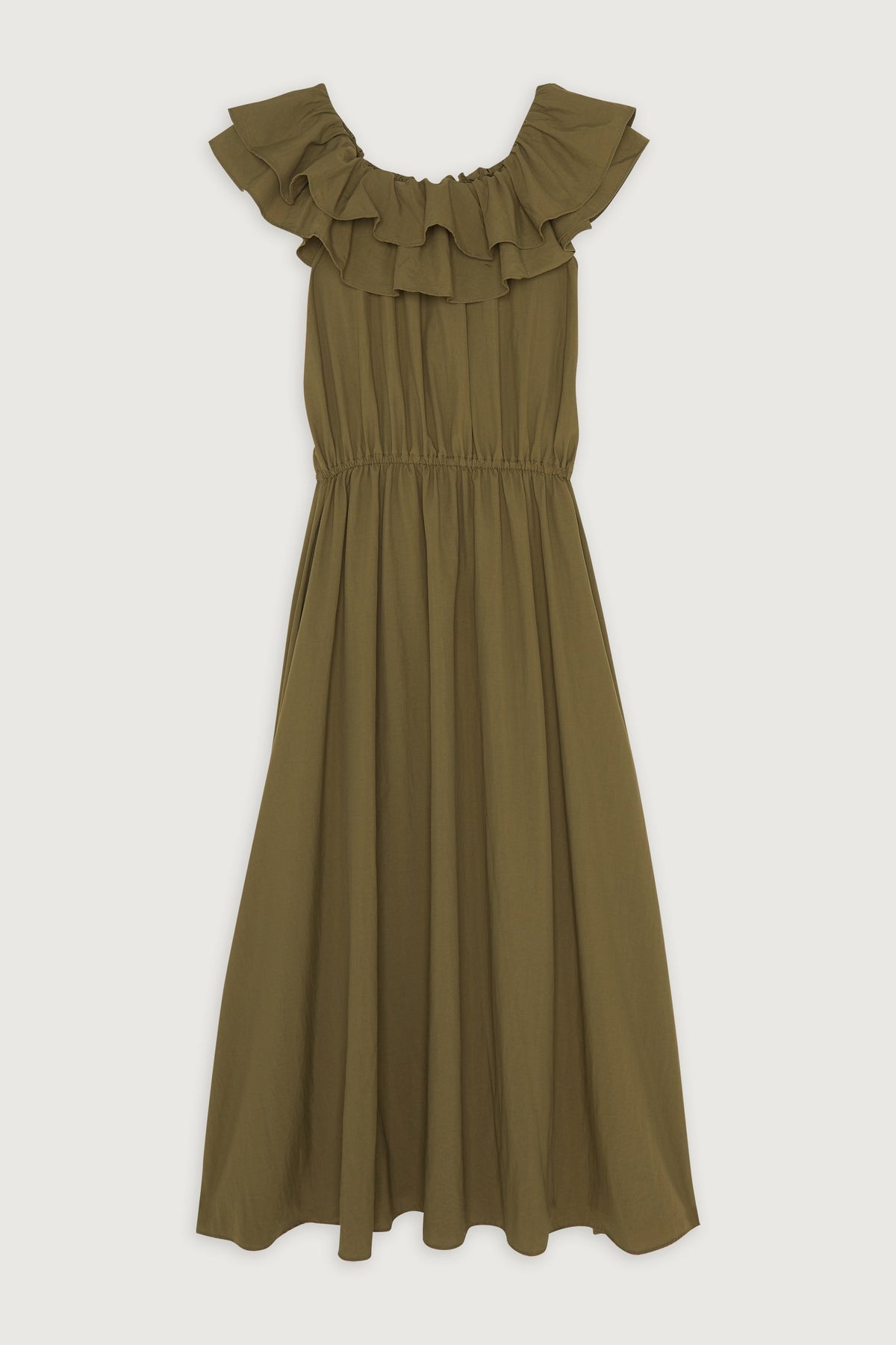 OFF SHOULDER RUFFLED DRESS