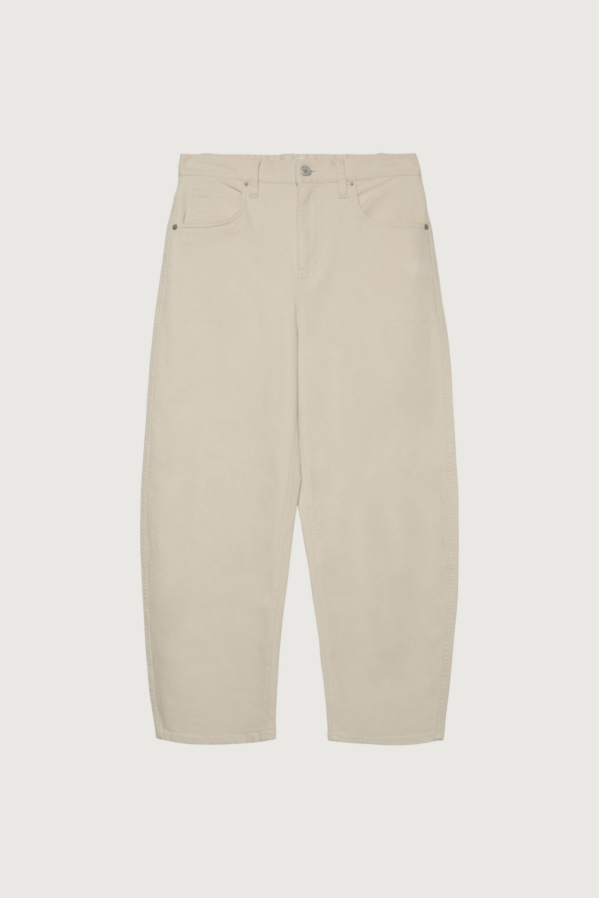 CROPPED LENGTH TWILL BARREL LEG PANT