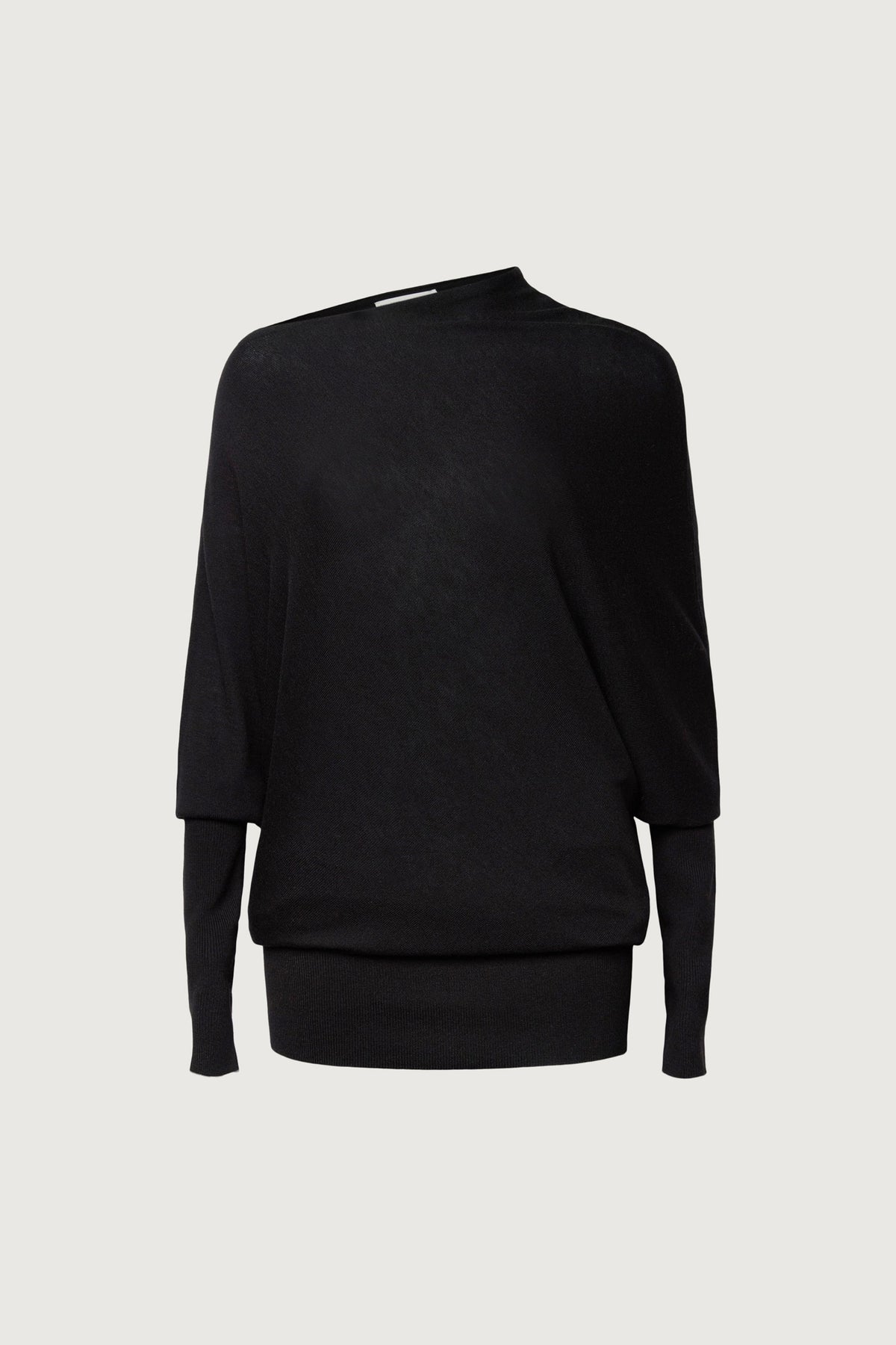ASYMMETRICAL SWEATER WITH CUFFED SLEEVE