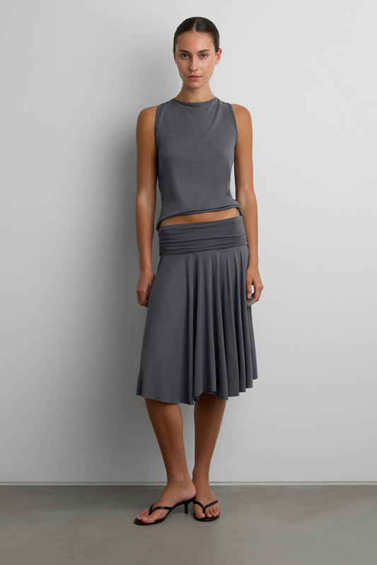 OPEN BACK DRAPED TANK TOP