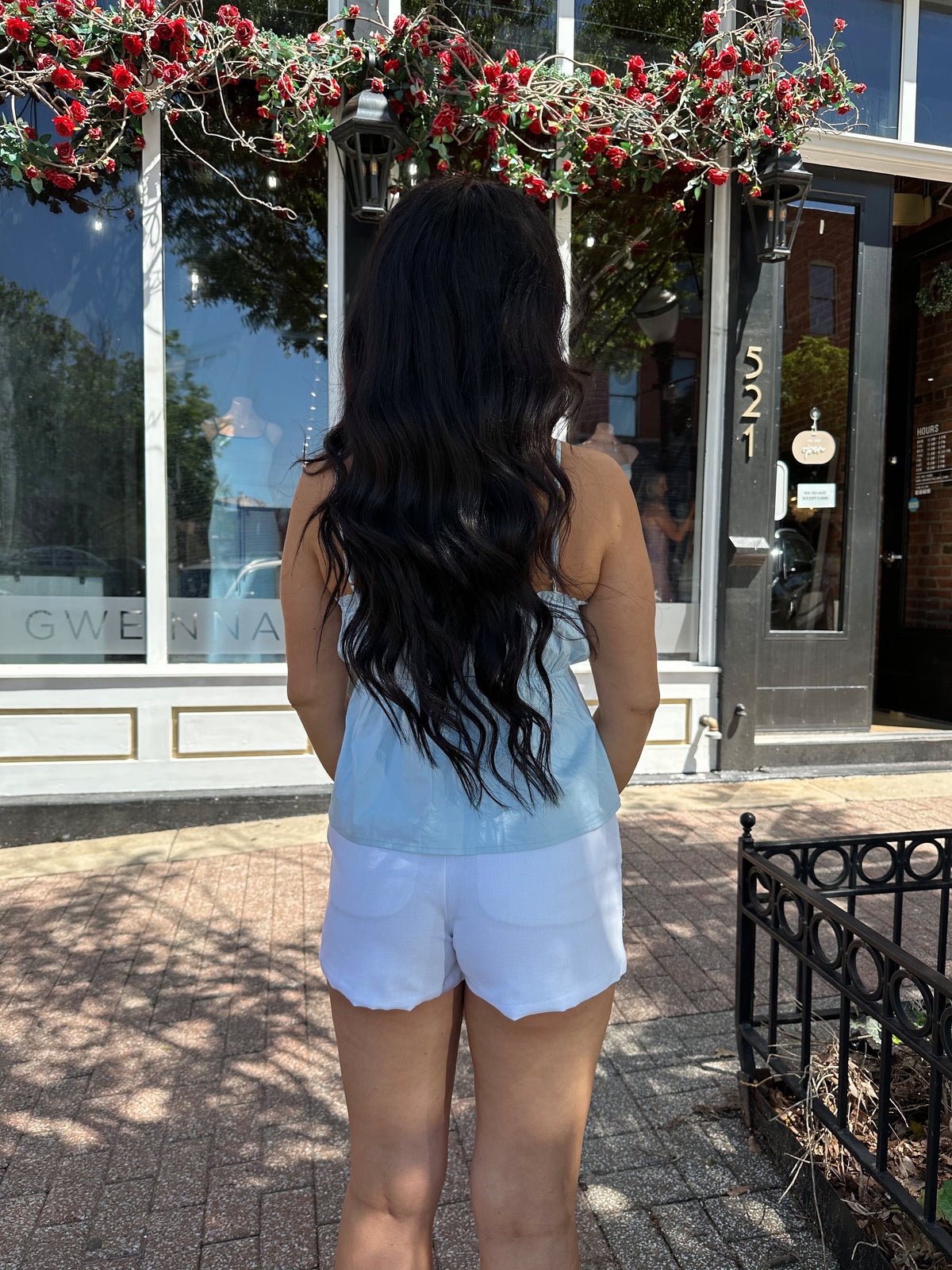 Wendy Peplum Tank Top- Blue