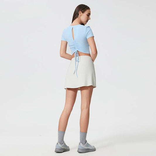 Back Pleated Sports T Shirt