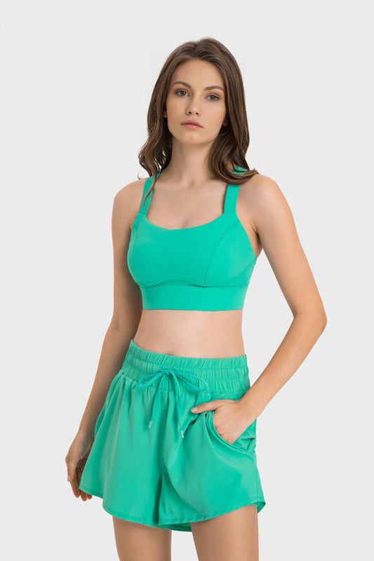 Cross-Button Sports Bra for Women
