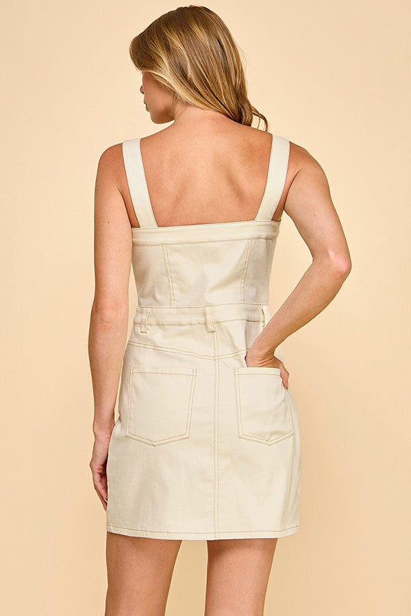 Lillian Denim Overall Mini Dress