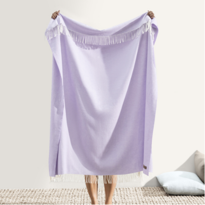 Lilac Herringbone Throw