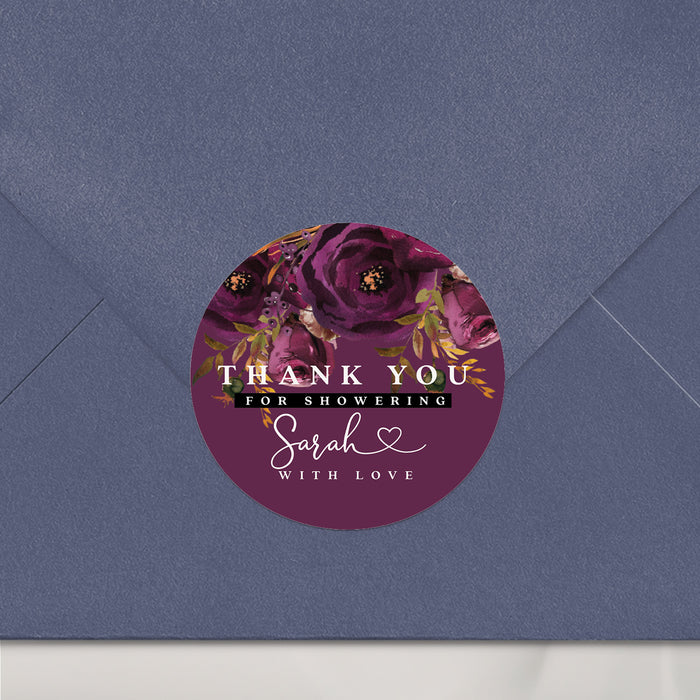 Plum Thank you for Showering Stickers