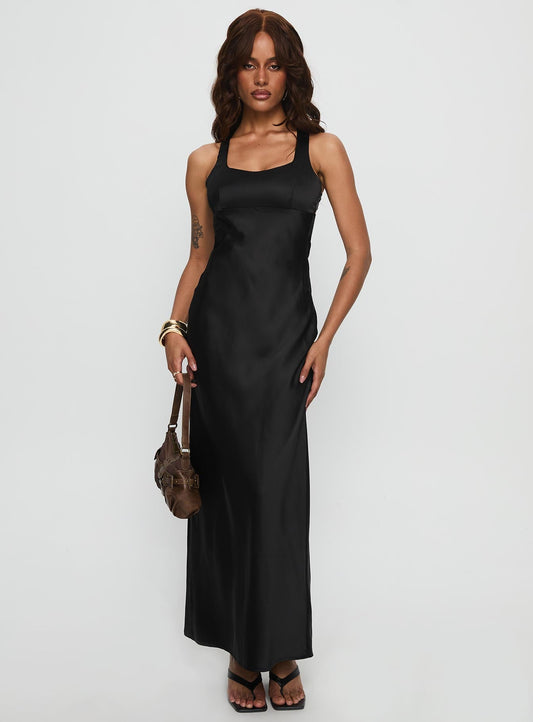 Alter Egos Drape Maxi Dress Black