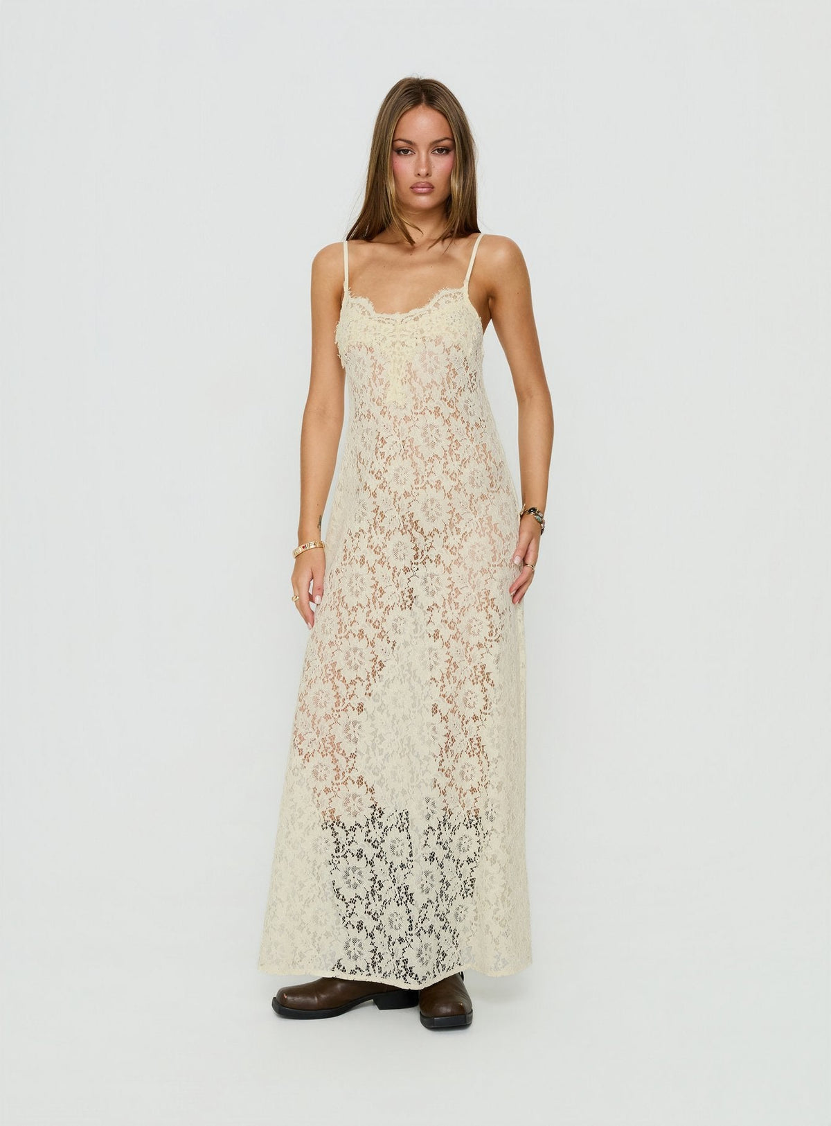 Lovedream Lace Maxi Dress Yellow