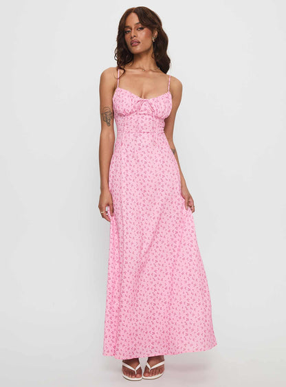 Members Only Maxi Dress Pink Floral