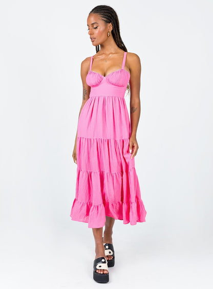 Joella Midi Dress Pink