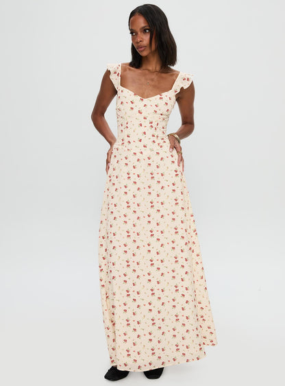 Maryana Maxi Dress Cream / Multi