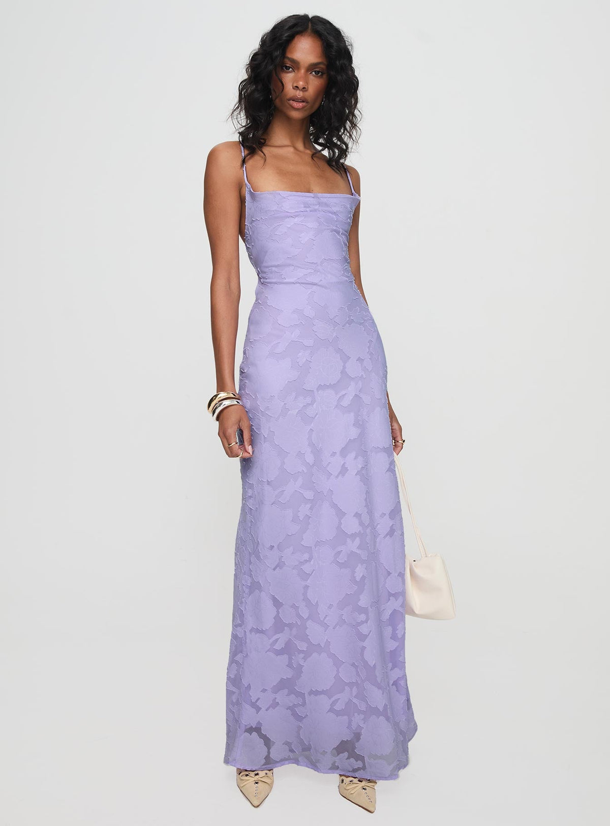 Celena Maxi Dress Lilac Burnout