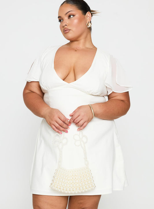 Florie Corset Mini Dress White Curve