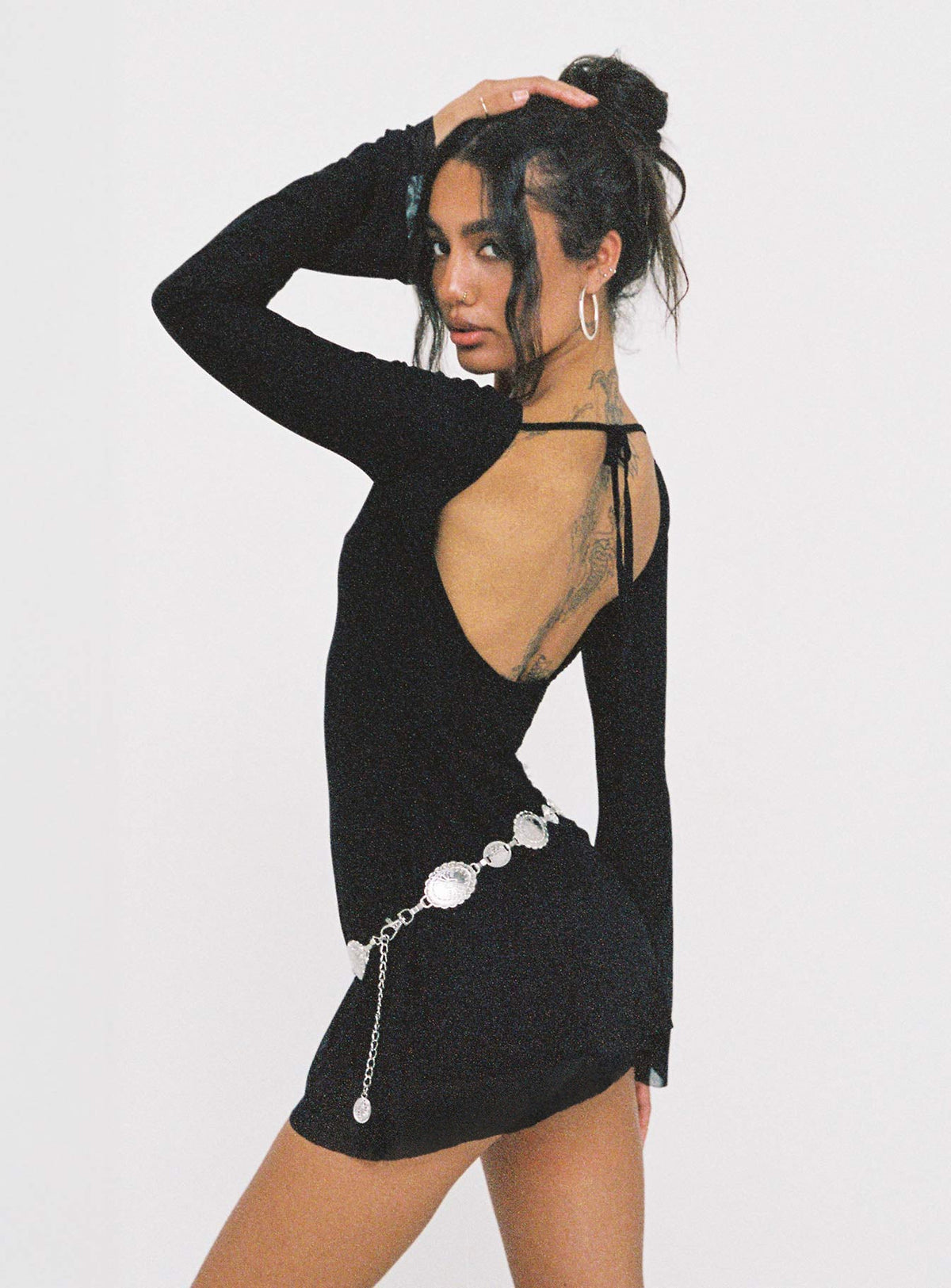 Lukea Long Sleeve Mini Dress Black