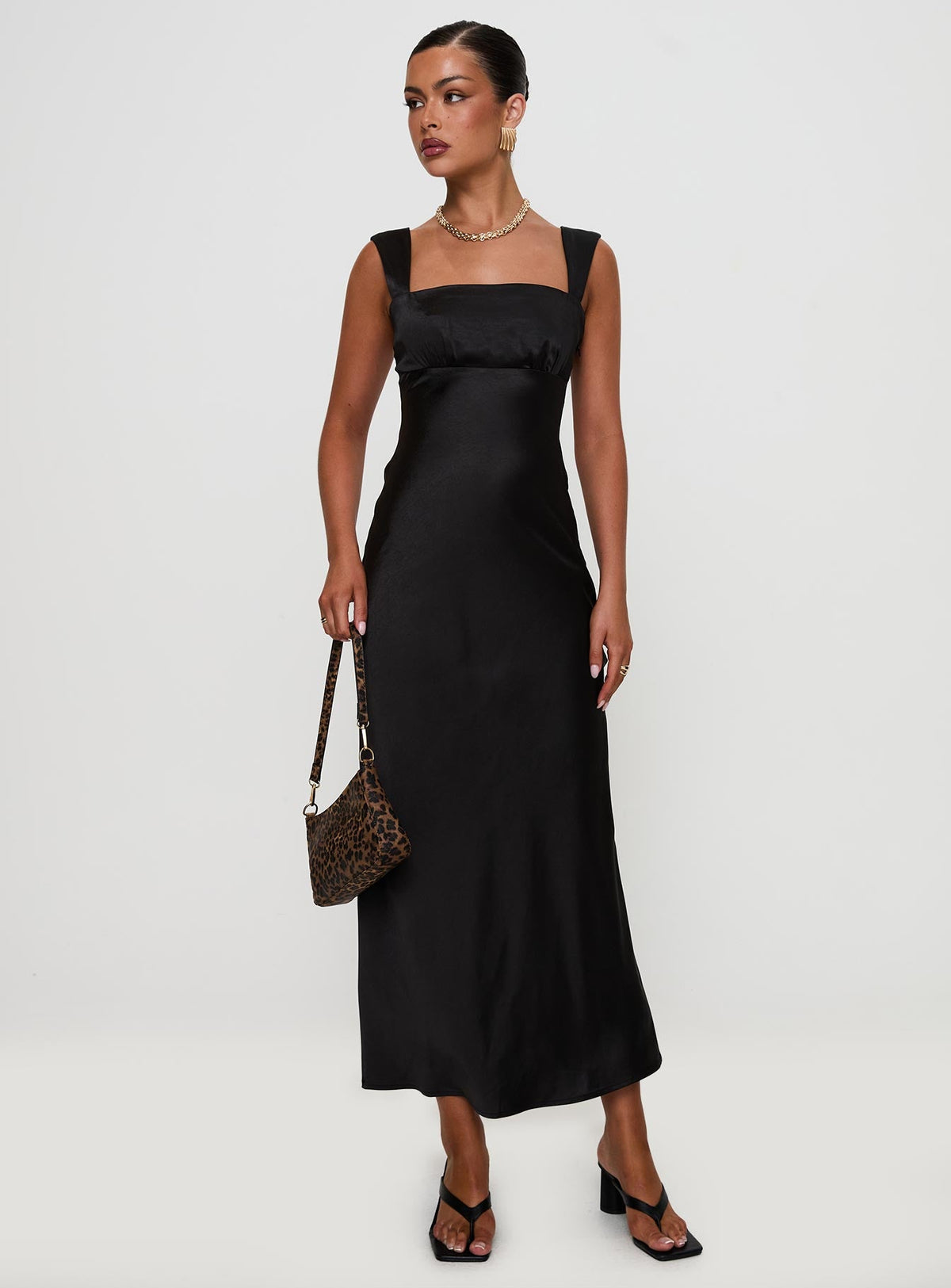 Radioactive Bias Cut Maxi Dress Black