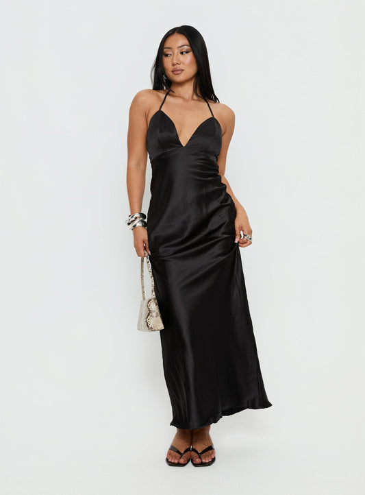 Nayani Halter Maxi Dress Black