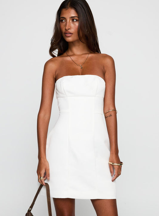 Gywneira Strapless Mini Dress White