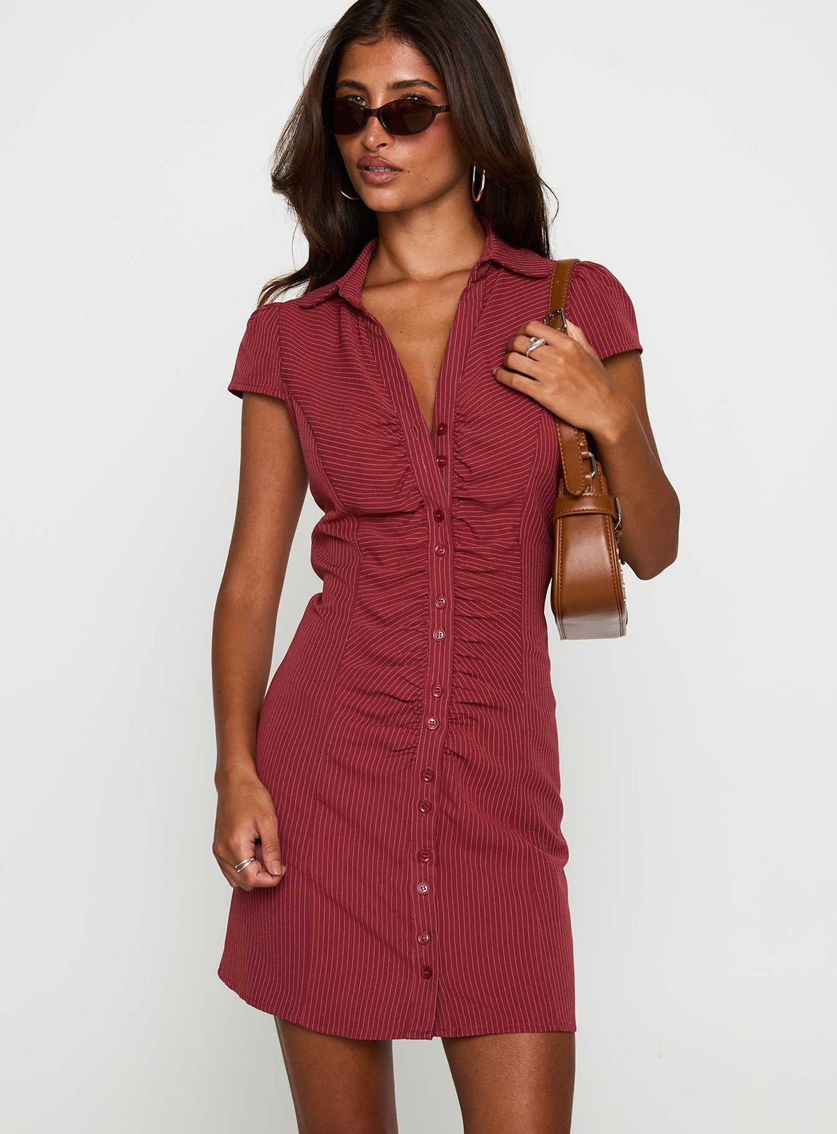 Arianwyn Mini Dress Burgundy
