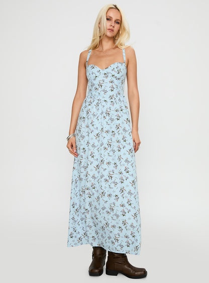 Izebella Maxi Dress Blue Floral
