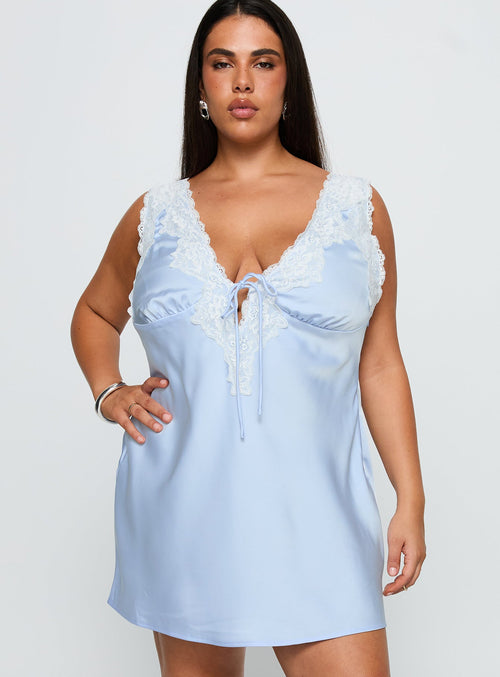 Nourish Mini Dress Blue Curve