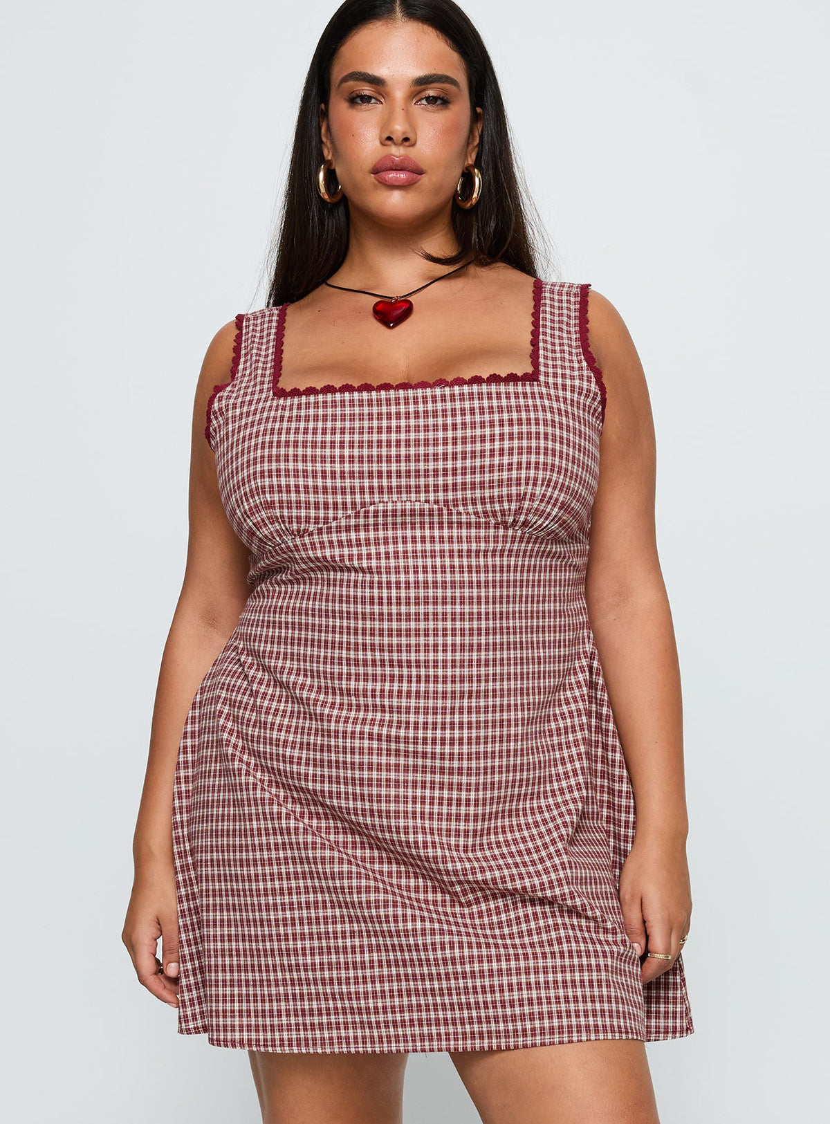 Dasha Mini Dress Red Check Curve