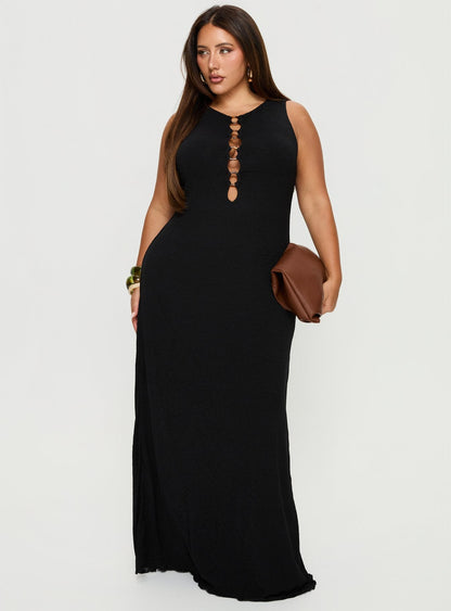 Dejonge Ring Sleeveless Maxi Dress Black Curve