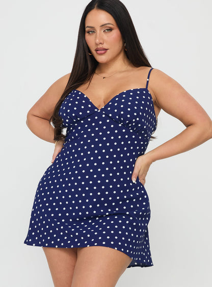 Chara Mini Dress Navy Curve
