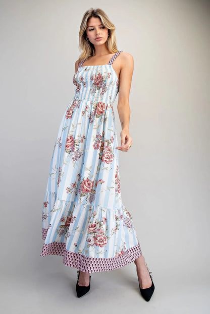 The Natalie Floral Stripe Maxi Dress