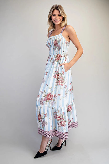 The Natalie Floral Stripe Maxi Dress