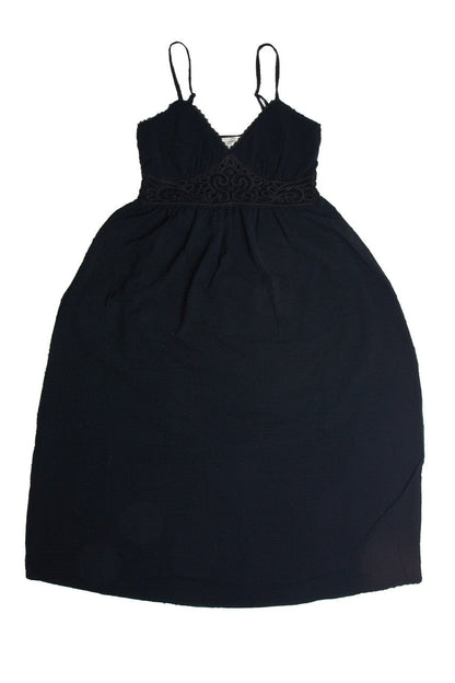 Black Crochet Waist Maxi Dress