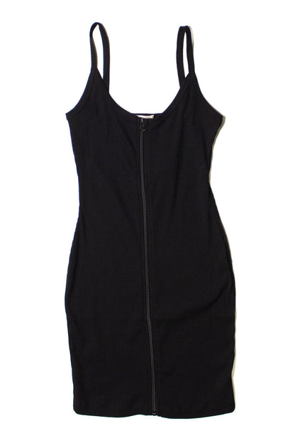 Black Zip Up Cami Dress