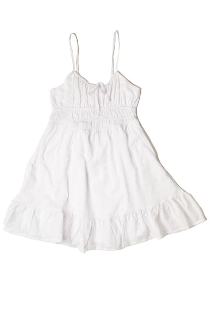 Floral Eyelet Milkmaid Mini Dress