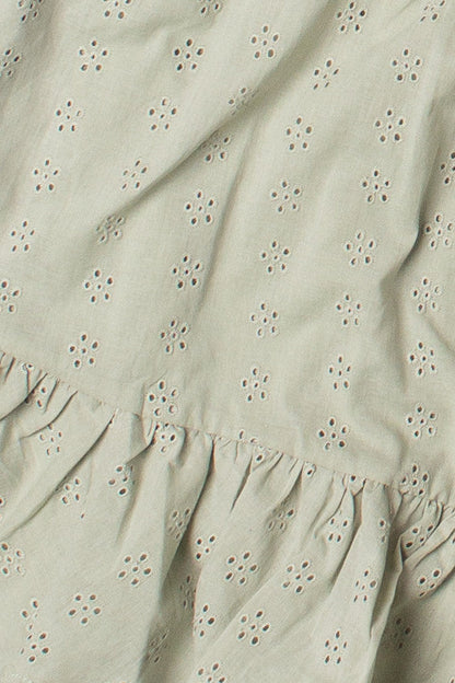 Floral Eyelet Milkmaid Mini Dress