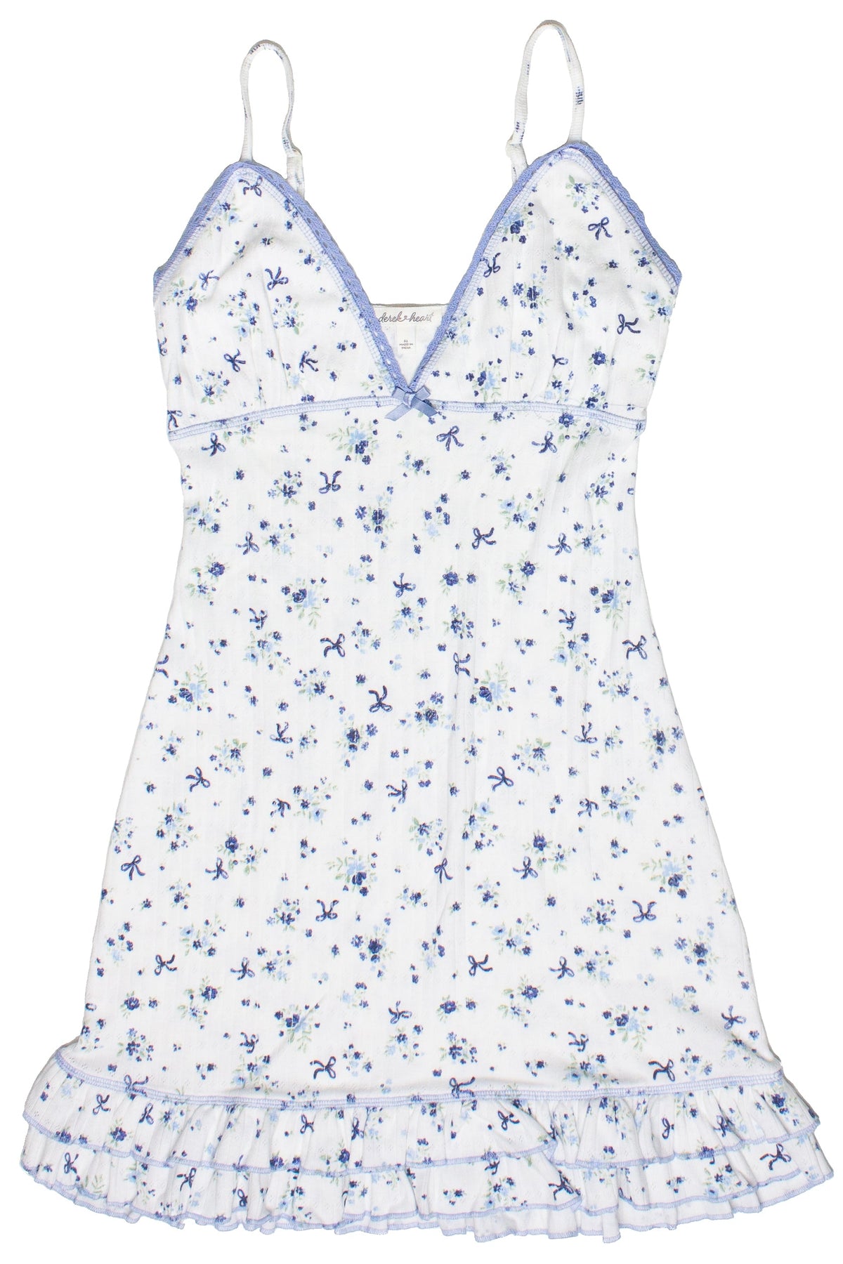 Pointelle Lace Trim Floral Dress