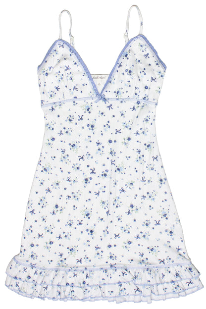 Pointelle Lace Trim Floral Dress