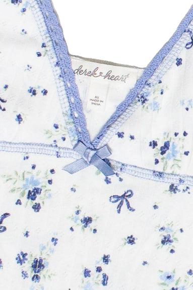 Pointelle Lace Trim Floral Dress